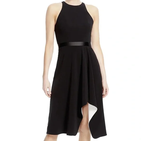 Halston Heritage Women's Asymmetrical Crepe Dress - Black - Size 2